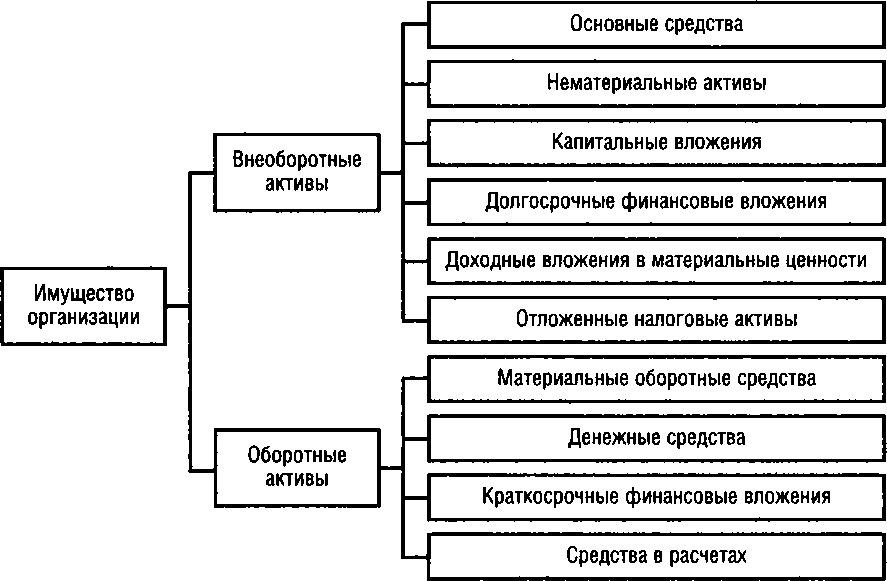 Рис. 1.1. Состав имущества организации